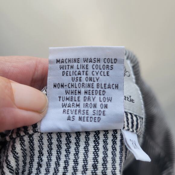 Live a Little Womens Jacket size Lg Blue/ White Stripe Denim Snap Up Pockets - Picture 7 of 9